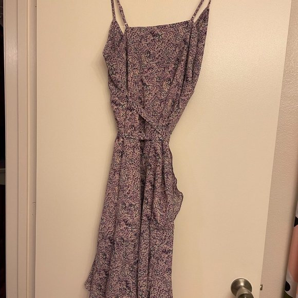 Glam Medium Purple Floral Wrap Dress - Picture 3 of 4